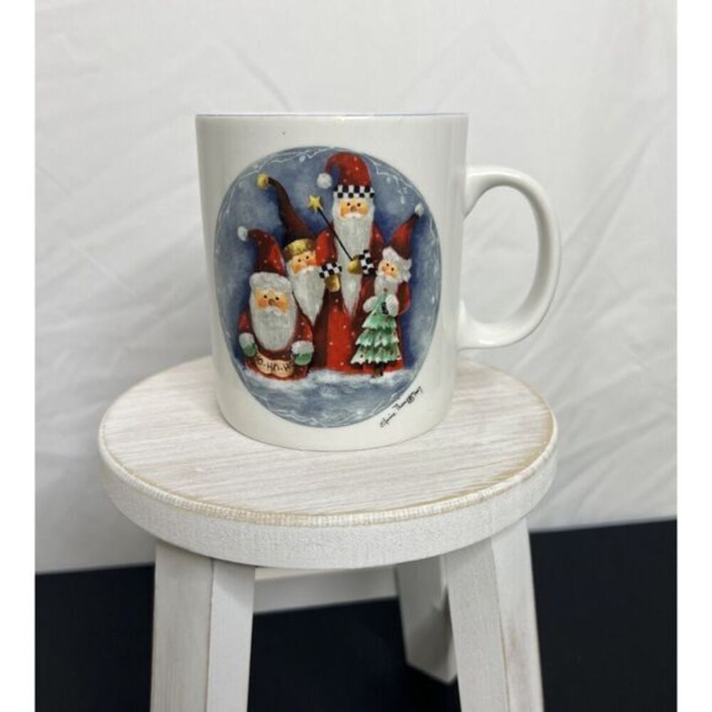 Vintage 1997 Santas Christmas Holiday Mug by Artist Elaine Thompson-